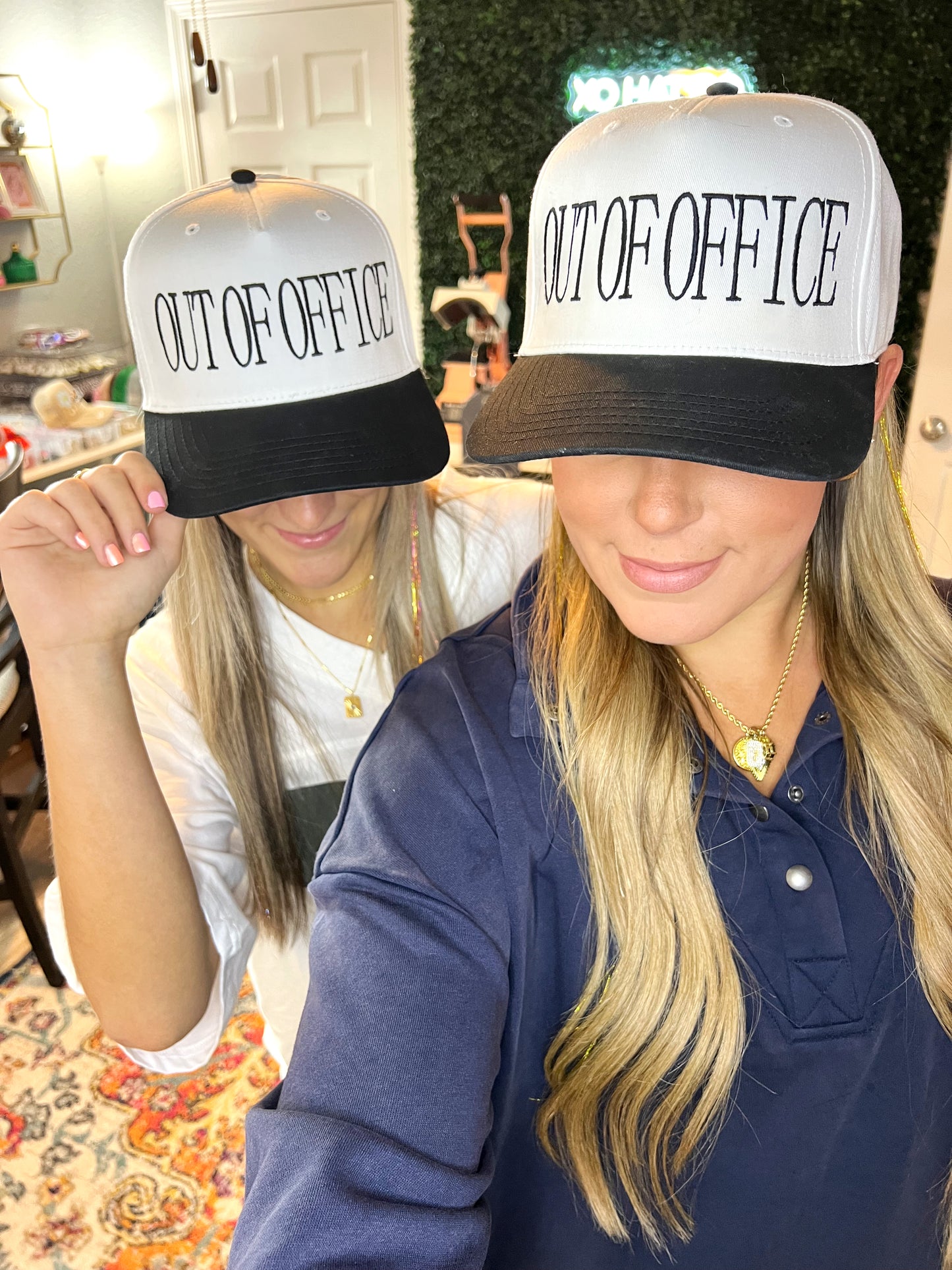 ‘OUT OF OFFICE’ CANVAS TRUCKER HAT