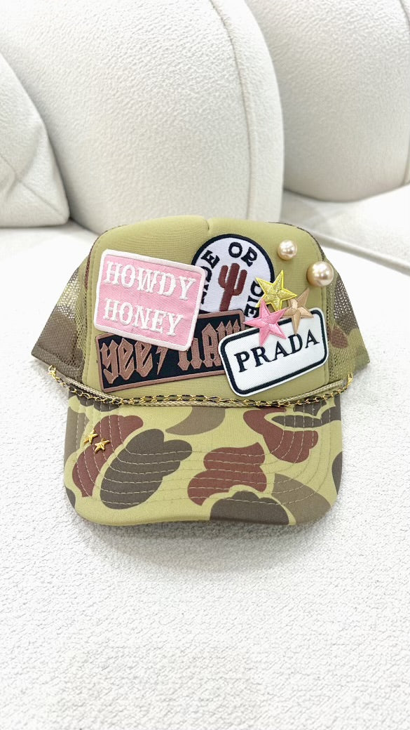 ‘OLD SCHOOL PRADA’ PATCH TRUCKER HAT