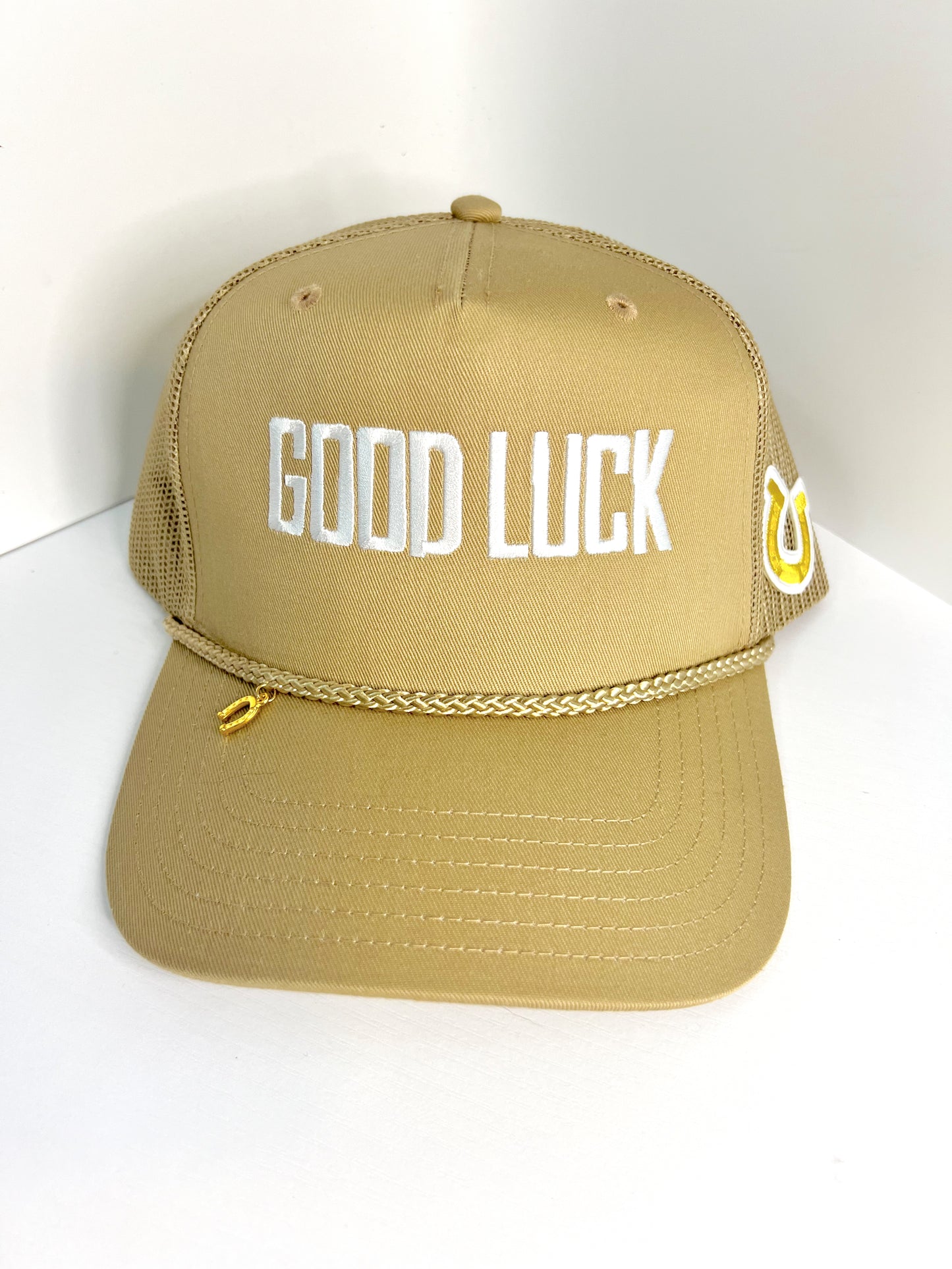 ‘GOOD LUCK’ CANVAS TRUCKER HAT